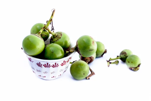 Popularny Indyjski Marynowane Owoce Białym Tle Pachnące Manjack Lub Zasmarkany — Zdjęcie stockowe