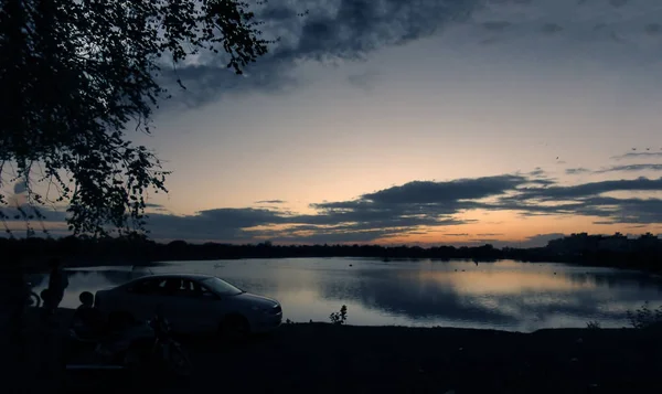 Malebný Pohled Krásnou Krajinu Západu Slunce — Stock fotografie