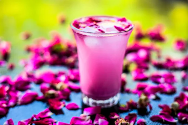 Populaire Indien Asiatique Boisson Été Sur Surface Bois Gulab Falooda — Photo