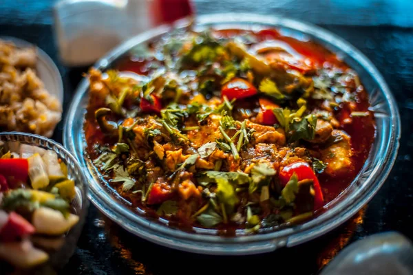 Populární Indický Asijský Oběd Smažená Bheja Nebo Mozek Skleněné Desce — Stock fotografie