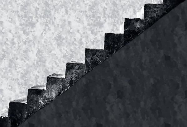 Escadas Vazias Edifício Contra Uma Parede Plana Branca — Fotografia de Stock