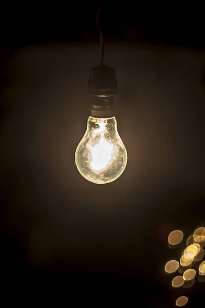Bright Light Bulb Isolated Black — Stock Photo, Image