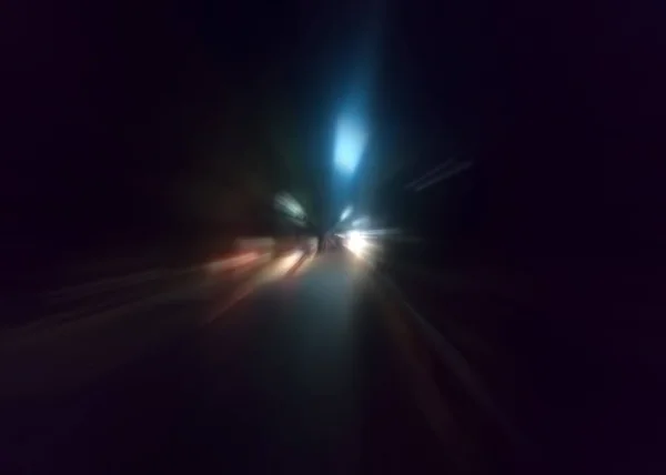 Δημιουργικές Διαδρομές Φωτός Φως Του Οχήματος Θόλωσε Και Ίχνη Του — Φωτογραφία Αρχείου