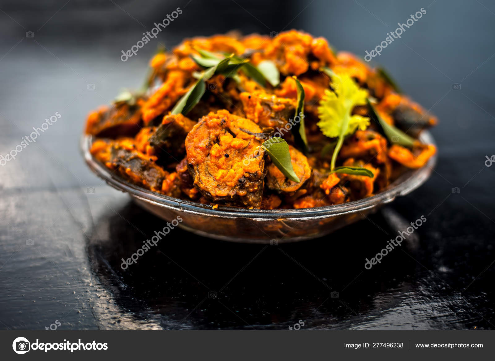 Famous Indian Gujarati Snack Dish Glass Plate Wooden Surface Patra