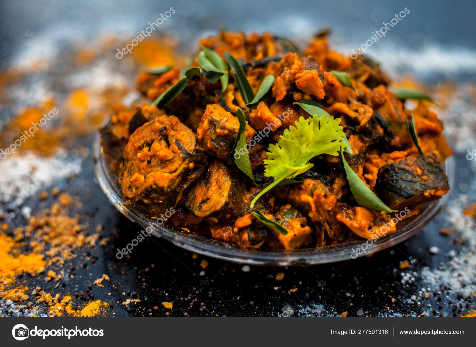 Famous Indian Gujarati Snack Dish Glass Plate Wooden Surface Patra