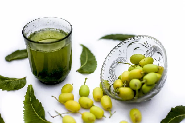 Detox Bebida Desintoxicante Frutas Nim Copo Isolado Branco Juntamente Com — Fotografia de Stock