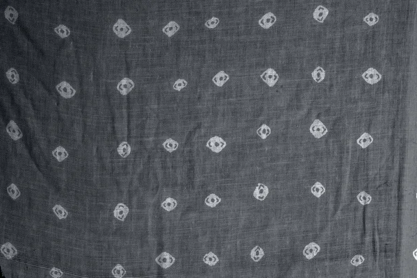 Czarno Biała Tekstura Tkaniny Białymi Kropkami — Zdjęcie stockowe