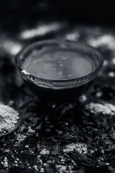 Bols Avec Farine Gramme Pâte Neem Avec Caillé Pour Préparer — Photo