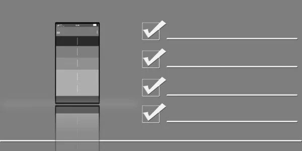 Handy Illustration Zusammen Mit Einigen Leeren Zeilen Und Einigen Kontrollkästchen — Stockfoto