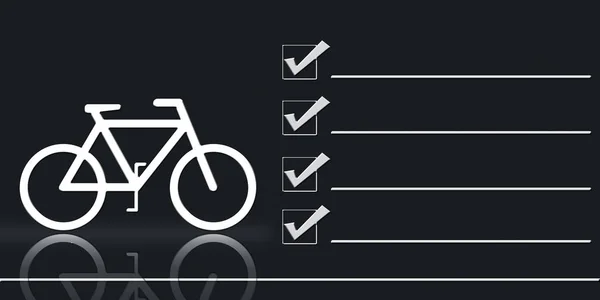 Illustrazione Della Bicicletta Con Spazio Checklist Segni — Foto Stock