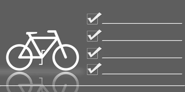 Illustrazione Della Bicicletta Con Spazio Checklist Segni — Foto Stock