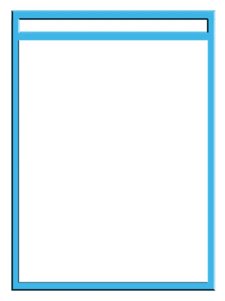 Blanco Schrijfblok Blauw Frame Wit — Stockfoto