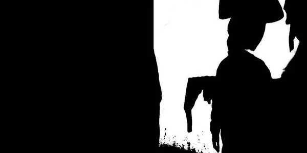 Shadow Silhoutte Male Human Figure White Wall — Stock Photo, Image