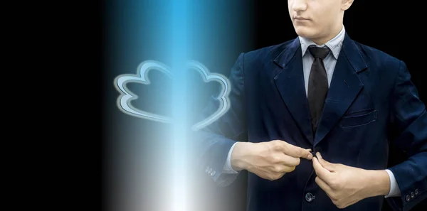 Технократ Демонструє Концепцію Хмарних Комп Ютерів Багаторазове Використання Інтернету Технології — стокове фото