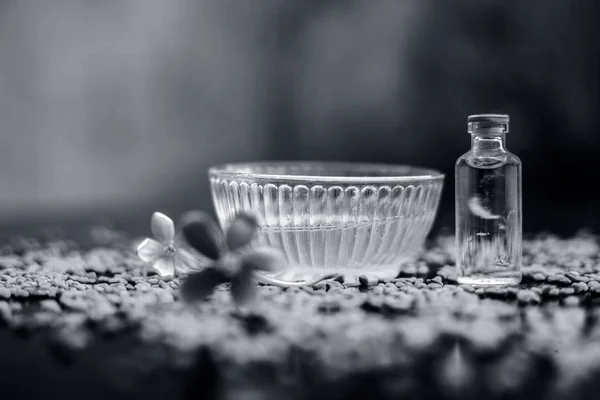 Sementes Feno Grego Cru Superfície Madeira Com Pouco Óleo Coco — Fotografia de Stock