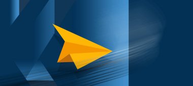 uçan kağıt uçak dijital illüstrasyon