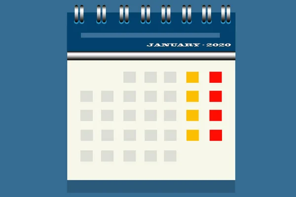 Calendario Para 2017 Enero 2020 Ilustración Vectorial —  Fotos de Stock