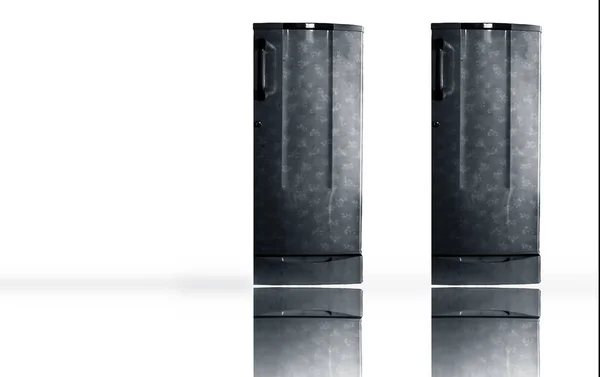 Два Холодильника Ізольовані Білому Тлі — стокове фото