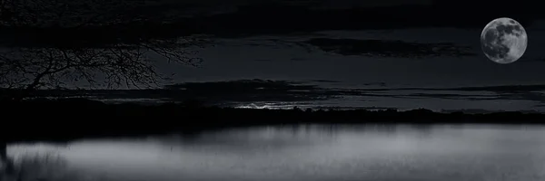 Reflection Lake Night — Stock Photo, Image