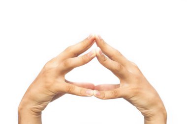 Beyaz arka planda izole edilmiş erkek elleri çifti