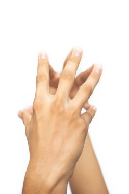 Beyaz arka planda izole edilmiş erkek elleri çifti
