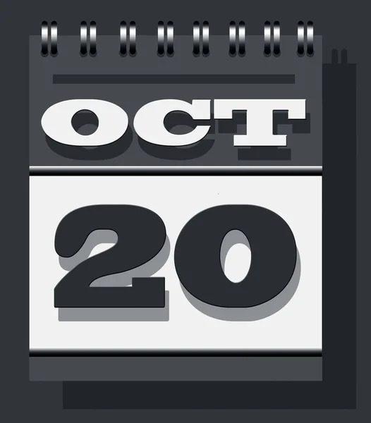 Dzienny Kalendarz Jednolistny Różowy Kręgosłup Otwartą Stroną Października — Zdjęcie stockowe