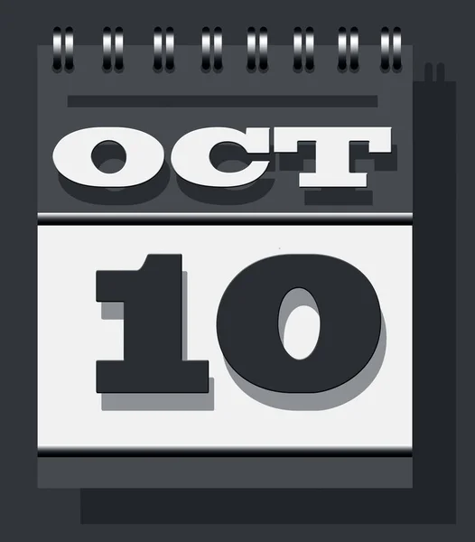 毎日の単葉カレンダーピンクの背骨10月10日のオープンページ — ストック写真