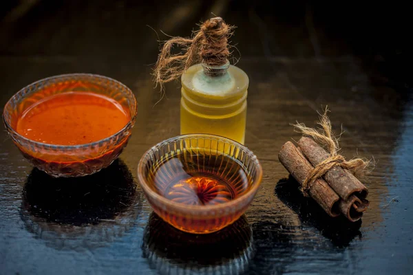 Honey Hair Mask Ingredients Wooden Surface — Stock Photo, Image