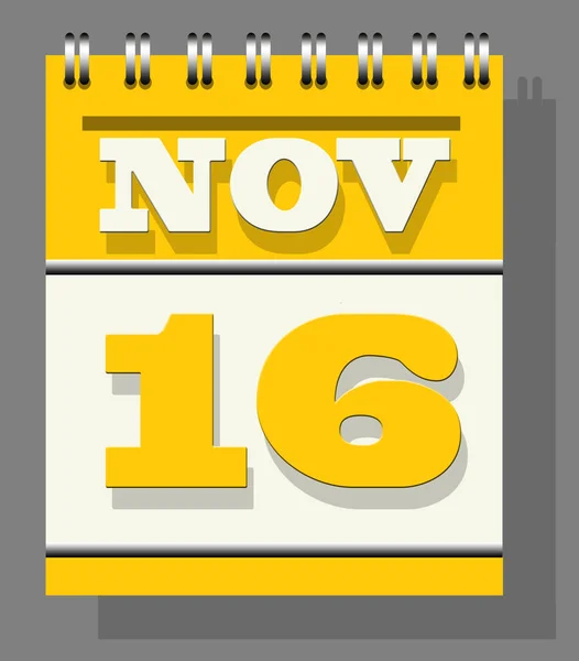 Dzienny Liść Żółty Spiralna Strona Kalendarza Izolowane Szarym Kolorze Ściany — Zdjęcie stockowe