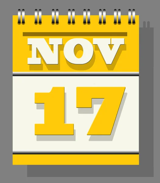 Dzienny Liść Żółty Spiralna Strona Kalendarza Izolowane Szarym Kolorze Ściany — Zdjęcie stockowe