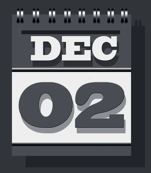 Dagelijkse Bladkalender Met Open Pagina Van December Geïsoleerd Grijze Aanduiding — Stockfoto