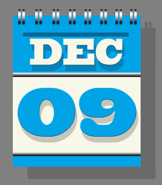 Ежедневный Календарь Голубого Цвета Открытой Страницей Декабря Изолирован Серой Индикации — стоковое фото