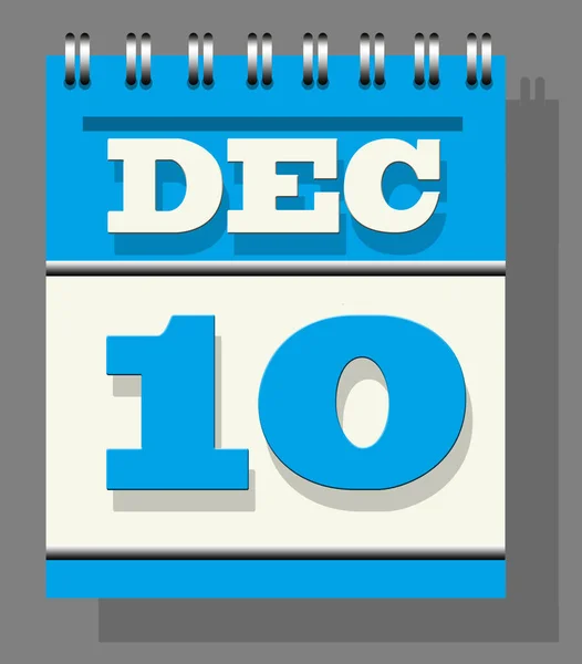 Calendário Diário Folhas Cor Azul Com Página Aberta Dezembro Isolada — Fotografia de Stock
