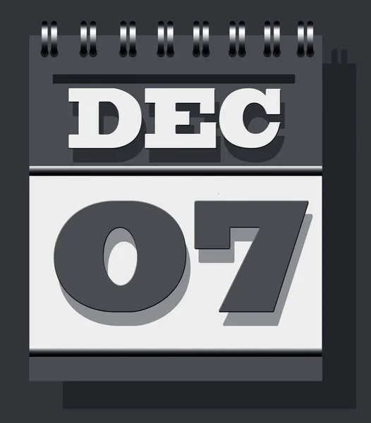 Daily Leaf Calendar Open Page 7Th December Isolated Grey Indication — Stock Photo, Image