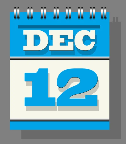 Calendario Hojas Diarias Color Azul Con Página Abierta Del Diciembre — Foto de Stock