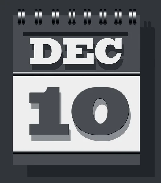 Ημερήσιο Ημερολόγιο Φύλλων Ανοιχτή Σελίδα Της 10Ης Δεκεμβρίου Που Απομονώνεται — Φωτογραφία Αρχείου