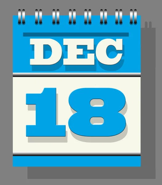 Calendário Diário Folhas Cor Azul Com Página Aberta Dezembro Isolado — Fotografia de Stock