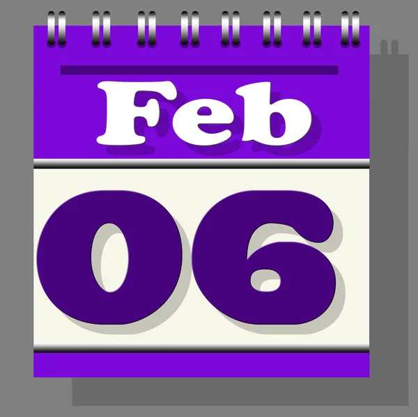 Щоденний Пурпуровий Листовий Календар Відкритою Сторінкою Лютого Ізольованим Сірому Фоні — стокове фото