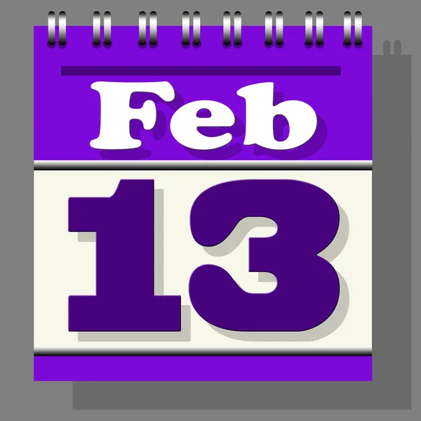 Paars Gekleurde Dagelijkse Blad Kalender Met Open Pagina Van Februari — Stockfoto