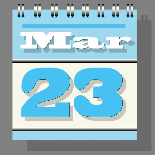 Светло Голубой Небесно Голубой Календарь Дневного Листа Открытой Страницей Марта — стоковое фото
