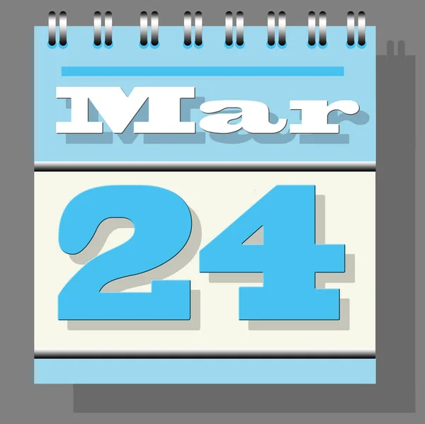 Светло Голубой Небесно Голубой Календарь Дневного Листа Открытой Страницей Марта — стоковое фото