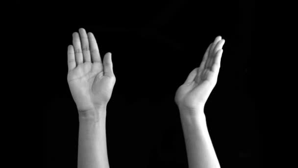 Paar Hände Die Aufrecht Stehen Wie Zwei Persönlichkeiten Und Miteinander — Stockvideo