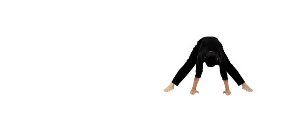 Boy Practicing Yoga Isolated — Stock Photo, Image