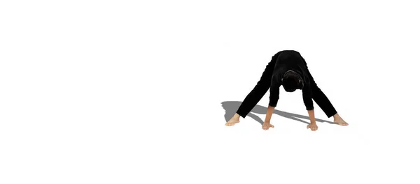 Niño Practicando Yoga Aislado — Foto de Stock