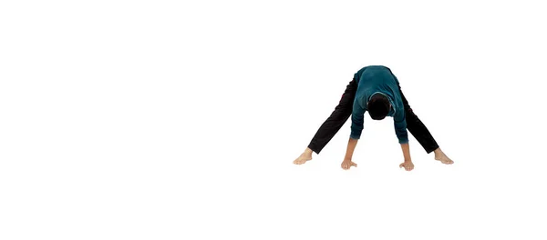 Boy Practicing Yoga Isolated — ストック写真