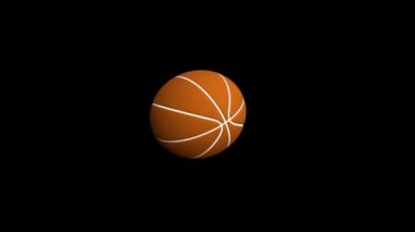 Siyah arka planda izole edilmiş 3D gerçekçi basketbol.