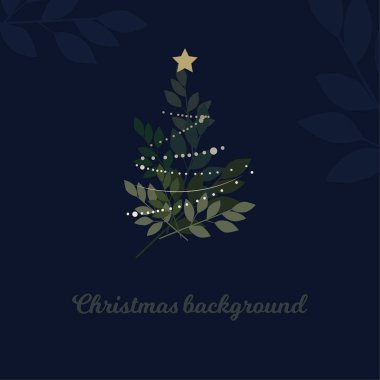 Işıklı Noel ağacı - vektör illüstrasyon.