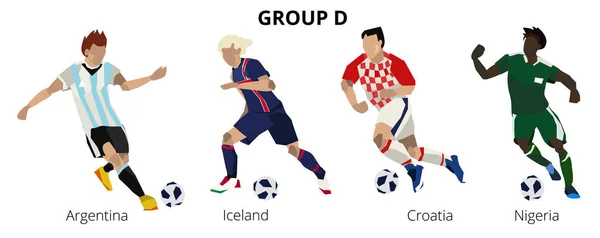 Football groupe de joueurs de football . — Image vectorielle