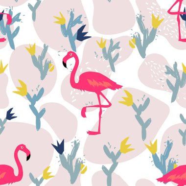 Soyut çiçek öğeler kolaj kağıt. Vektör çizim elle çizilmiş.