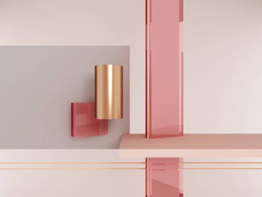 Geometrik şekiller pembe ve altın